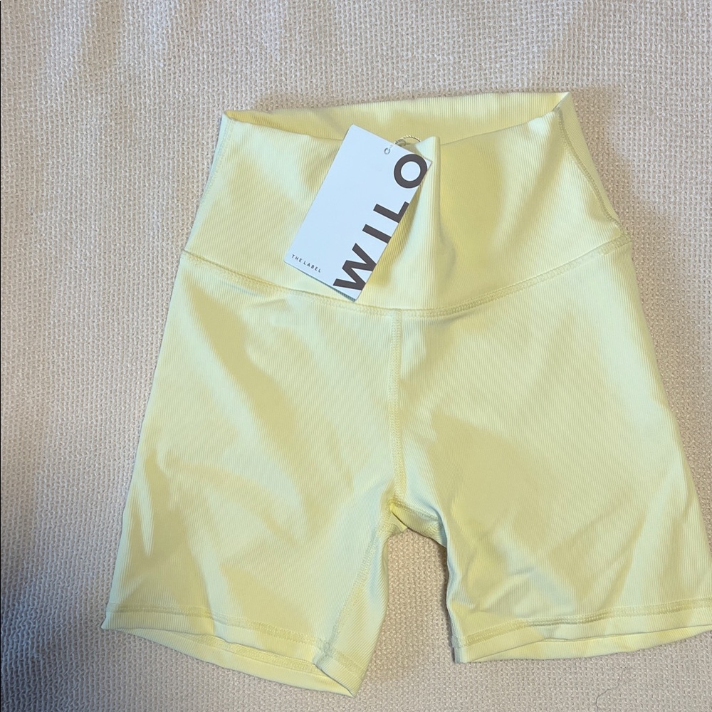 Wilo the Label Women's Ribbed Soft Yellow Bike Shorts